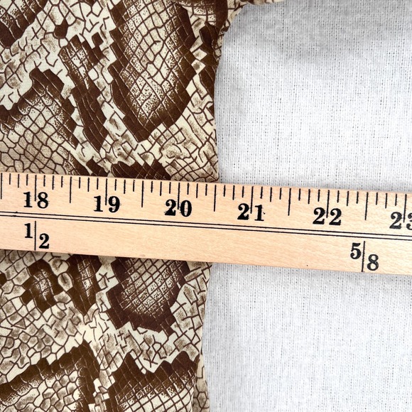 BALLA VALENTINA Shirt Womens Medium Cream Brown Snake Python Print Silk Blouse - Picture 15 of 16